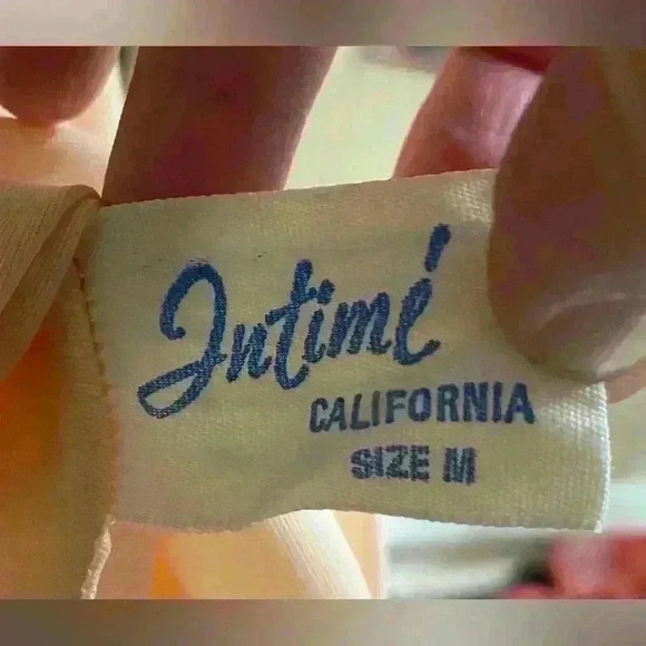 VTG Intime California Pink/Ivory Sheer & Lace Sleeveless Night Gown Womens Sz M - Picture 4 of 8